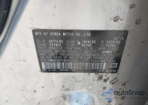 2016 Honda Fit Ex from USA, damaged, VIN JHMGK5H71GX020250